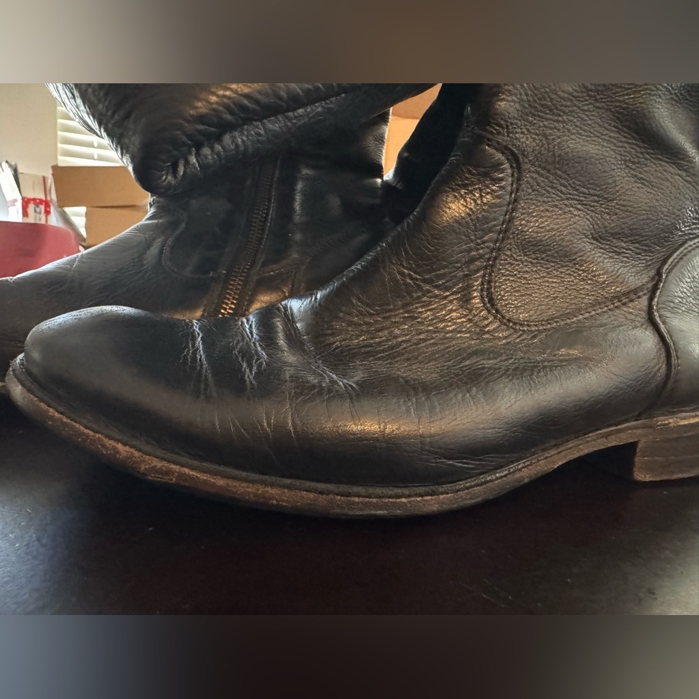 Frye Black Over the Knee Leather Boots - Picture 8 of 11